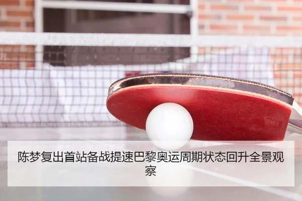 陈梦复出首站备战提速巴黎奥运周期状态回升全景观察